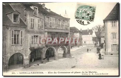 LONS-LE-SAUNIER — Rue du Commerce e place de la Mairie — Edição G. B., Lons-le-Saunier
