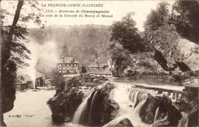Franche-Comté Ilustrada — Ao redor de Champagnole, um canto da cascata do Bourg de Sirod — B.F. « Lux »