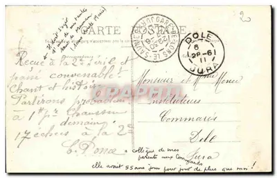 Lons-le-Saunier — A Sala das Festas — Edição J. Jacquier, à la Civette — Verso