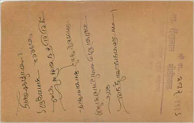 Afganistan — Induska pocztówka datowana na 1930 — wydawca India Post — Rewers