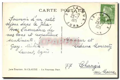 O Novo Ponte — Jura — IMP. BOURGEOIS, HALON-S-BROME — Verso