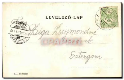 Mulher em vestido de festa e soldado em uniforme — cena de estúdio — S.J. Budapest, n° VII/123 — Verso