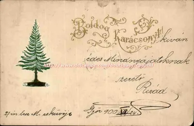Árvore de Natal — Carta de boas-vindas para um feliz Natal — editor desconhecido, número de série não visível