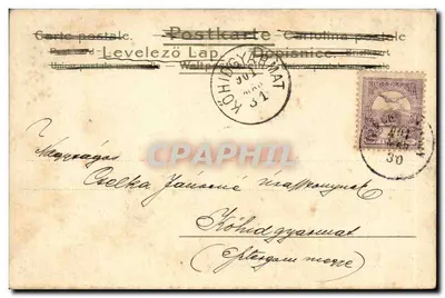 Aves — ilustração — Carta postal Levelező Lap, n°1096 — Verso