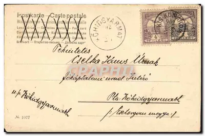 Menina em traje de Páscoa — editor Sec. & Co. Wien — n° 1077 — Verso