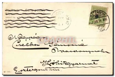Fee met sterren — illustratie Art nouveau — uitgever W. 1902 — Achterkant