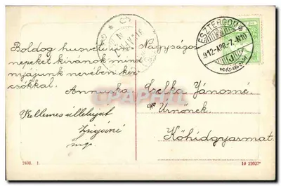 Festa de Páscoa — Criança com galinhas e ovos — Editor não identificado, n° de série 2408 — Verso
