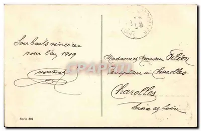 Paisagem de montanha com pinheiro e gui — editor não identificado, série 897 — Verso