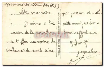 Niña con muñeca — Feliz Año — Gloria C 588 — Reverso