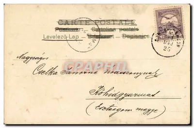Jeune couple en tenue d'époque — scène bucolique — série 144, éditeur 'Levelező-Lap' — Verso