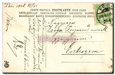 Vista invernal con molino de viento — 'Boldog új évet!' — editor no identificado, n° 346 — Reverso