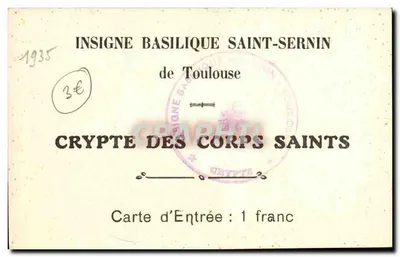 Cripta dos Corpos Santos — Basílica de São Sernim — Toulouse — Verso