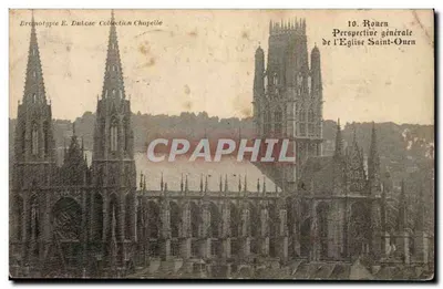 Rouen — Perspectiva geral da Igreja de São Ouen — Dramotypie E. Dubose Collection Chapelle