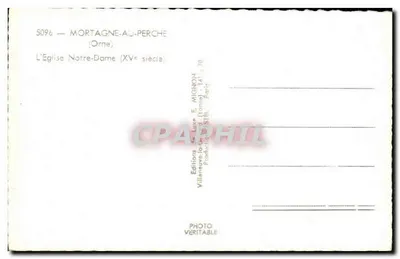Mortagne-au-Perche — A Igreja Nossa Senhora (século XV) — Edições E. Mignon — Verso