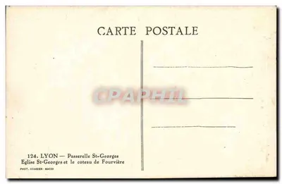 Lyon — Ponte St-Georges e o morro de Fourvière — PHOT. COMBIER-MACOÏ — Verso