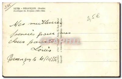Basílica de São Ferjeux — Besançon (Doubs) — Edição 'YVON' — Verso