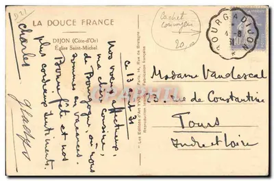 Kościół św. Michała – Dijon (Côte-d'Or) – Les Éditions d'Art YVQ, Paryż — Rewers