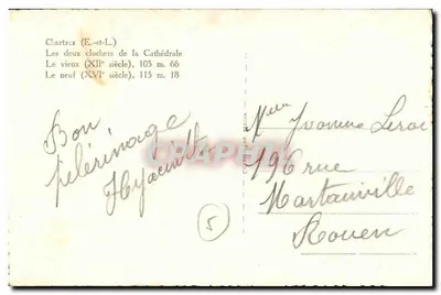 Chartres (E.-et-L.) — Katedra — Wydawca: Courrier de Mâcon, nr 66 — Rewers