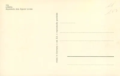 Aquaduto das Águas Livres — Lizbona — wyd. E.S. nr 116 — Rewers