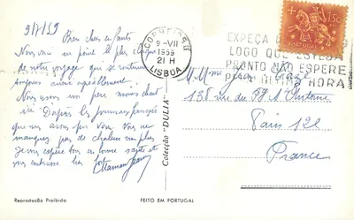 Lisbonne — Praça do Comércio e vista parcial — série 503 — Verso