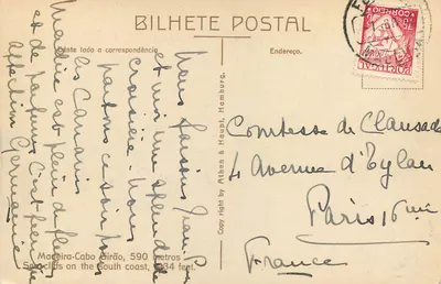 Madeira-Cabo Girão — 590 metros — editor Athken & Haupt — Verso
