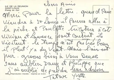 Saint-Louis — Étang du Gol — Ile de La Réunion — Rewers