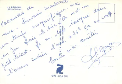 La Réunion - Wulkan — wydawca ARDIS - HOA QUI, nr 163-97490 — Rewers