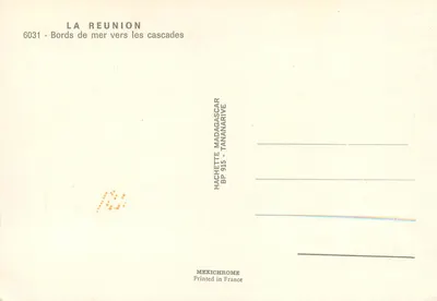 La Réunion — Bords de mer vers les cascades — Hachette Madagascar Tananarive — Verso