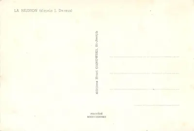 La Réunion — kartka ilustrowana — Wydawnictwo Henri Ganowski — Rewers