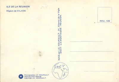 Cilaos — Montanha — Editado por J.C. NOURAUULT, n° 120 — Verso