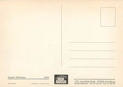 Erupção Vulcânica — Ilha de La Réunion — edição Noor Akhoun n°2253 — Verso
