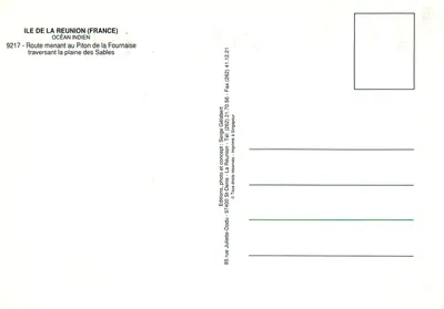 Wyspa La Réunion — Wulkan — Wydawnictwo Juliette-Dodu — Rewers