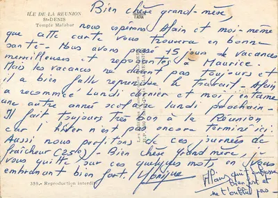 Templo Malabar — Saint-Denis — Ilha de La Réunion — Verso