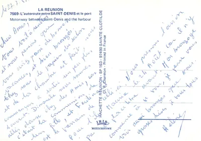 La Réunion — Autostrada między Saint-Denis a portem — wydawca IRIS — Rewers
