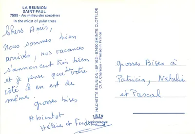 Saint-Paul — No meio dos cocoteros — IRIS — Verso