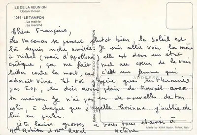 Ilha de La Réunion — Le Tampon — Editado por Colette BEAUMONT — Verso