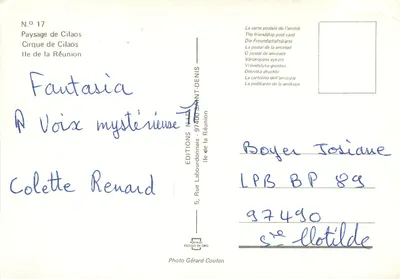 Paesaggio di Cilaos — Cirque de Cilaos — Edizioni NLL — N° 17 — Verso