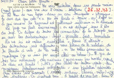 Ilha de La Réunion — Casa crioula sob os flamboyants — Les Éditions Jean-Jacques Cladère — Verso