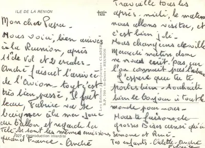 Wyspa La Réunion — krajobrazy i most — Éditions Jean-Jacques Claderen — Rewers