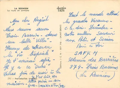 The coastal road — La Réunion — Éditions J.C.N. - B.P. 748 - SAINT-DENIS — Back