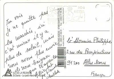 Rynek La Réunion — Ile Passion — Éditions Agedis — Rewers
