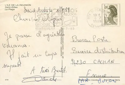 Plaża w Saint-Gilles — Réunion — wydawca SOGEPRO, n° 579 — Rewers