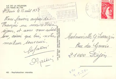 Saint-Denis — Les hauts de l'île — Wydawnictwo Jean-Jacques Cladère — Rewers