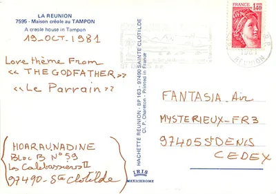 Kreolska wieża w Tamponie — La Réunion — wydawca IRIS — Rewers