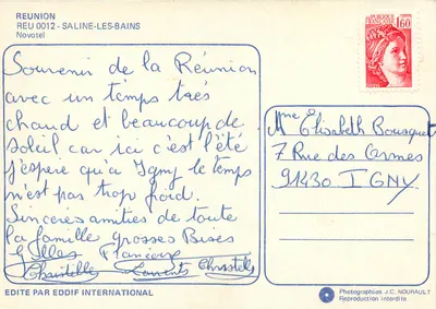 Basen hotelu Novotel w Saline-les-Bains — Réunion — wydane przez Eddif International — Rewers