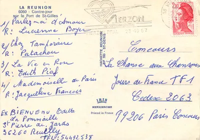 Port w St-Gilles — La Réunion — wydawca IRIS — Rewers