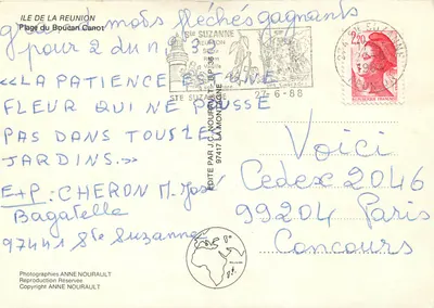 Pływańce na plaży Boucan-Canot — Wyspa La Réunion — Wydane przez J.C. Nourault — Rewers