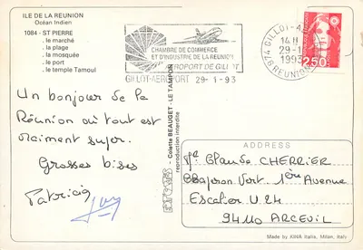 Lembrança de St. Pierre — Ilha de La Réunion — edit. KINA Italia — Verso