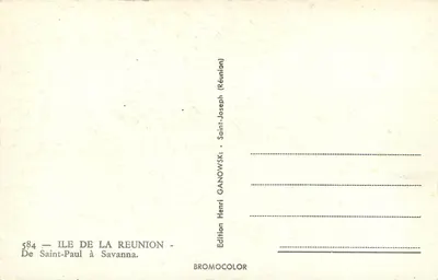 Tropisch landschap — meer met palmboom — Uitgave Henri Ganowski, n°584 — Achterkant