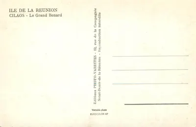 O Grande Benard — Cilaos — Edições Photo-Variétés — Verso